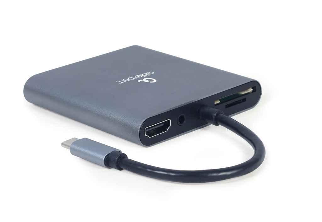 GEMBIRD USB Type-C 6-in-1 multi-port adapter (Hub3.1 + HDMI + VGA + PD + card reader + stereo audio)
