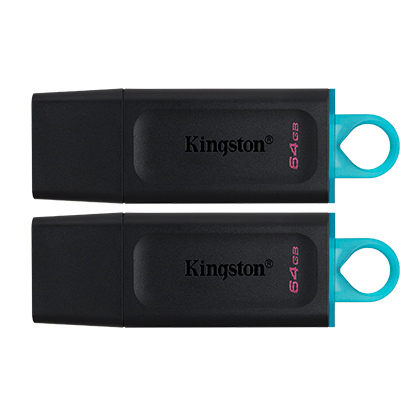 USB KINGSTON DT EXODIA 64GB USB 3.0 (2PCS) USB3.2 GEN1, BLACK+TEAL