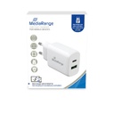 KARIKUES FAST CHARGER MEDIARANGE 25W FAST CHARGER WITH USB-A AND USB-C OUTPUT, WHITE