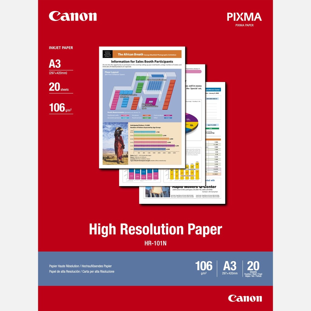 CANON High Resolution PAPER (20 sheets) | BJ MEDIA HR PAPER HR-101 A3 20SH