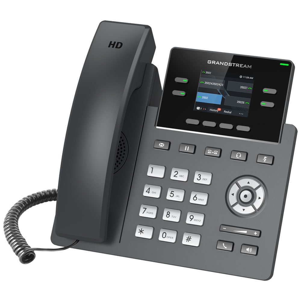 Grandstream GRP-2612P - IP phone with 2 SIP accounts, 2 Fast Ethernet ports, PoE and up to 16 digita