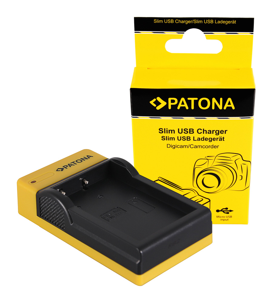 PATONA Slim micro-USB Charger f. Nikon EN-EL9 D40 D40x D5000 D60