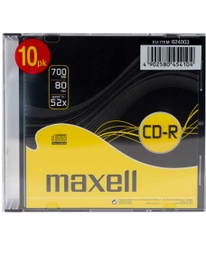 [A04541] DISC-CD MAXELL CD-R 80XL 10PK 52X 5MM