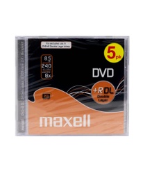 [A04586] DISC-DVD MAXELL DVD+R 8.5GB DUAL LAYER 8X 5PK 10MM JC