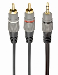 [A04907] GEMBIRD 3.5 mm stereo plug to 2*RCA plugs 1.5m cable, gold-plated connectors | CCA-352-1.5M