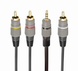 [A04946] GEMBIRD 3.5 mm 4-pin to RCA audio-video cable, 1.5 m | CCAP-4P3R-1.5M