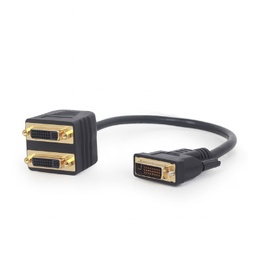 [A05051] GEMBIRD Passive DVI-D male to dual DVI female splitter cable, 0.3 m, black | A-DVI-2DVI-01