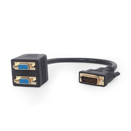 [A05052] GEMBIRD Passive DVI-I male to dual VGA female splitter cable, 0.3 m, black | A-DVI-2VGA-01