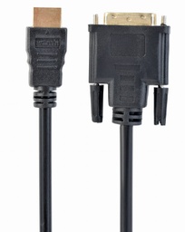 [A05163] GEMBIRD HDMI to DVI 18+1pin single-link male-male black cable with gold-plated connectors, 7.5m, bul
