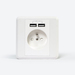 [A05450] GEMBIRD AC wall socket with 2 port USB charger, 2.4A, French socket | EG-ACU2A2-01-FR