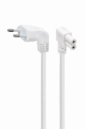 [A05455] GEMBIRD Power cord (C7) with angled connectors, VDE approved, 2.5 m, white | PC-184L-VDE-2.5M-W