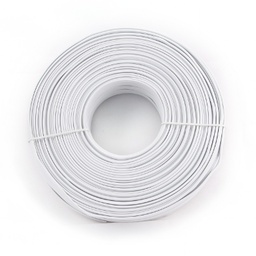 [A05481] GEMBIRD Flat telephone cable stranded wire 100 meters, white, 2 wires | TC1000S2-100M