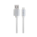 [A05500] GEMBIRD Cotton braided Type-C USB cable with metal connectors, 1.8 m, silver color, blister | CCB-mU
