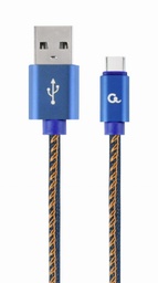 [A05577] GEMBIRD Premium jeans (denim) Type-C USB cable with metal connectors, 1 m, blue | CC-USB2J-AMCM-1M-B