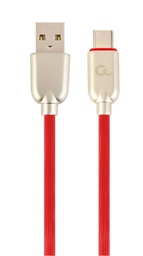 [A05590] GEMBIRD Premium rubber Type-C USB charging and data cable, 1 m, red | CC-USB2R-AMCM-1M-R