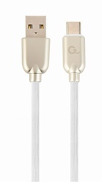 [A05591] GEMBIRD Premium rubber Type-C USB charging and data cable, 1 m, white | CC-USB2R-AMCM-1M-W