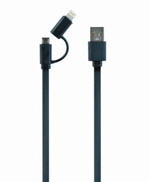 [A05669] GEMBIRD USB charging combo cable, black, 1 m | CC-USB2-AMLM2-1M