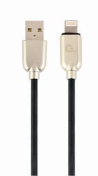 [A05698] GEMBIRD Premium rubber 8-pin charging and data cable, 1 m, black | CC-USB2R-AMLM-1M