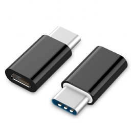 [A05717] GEMBIRD USB 2.0 Type-C  adapter (CM/MicroUSB-F), black | A-USB2-CMmF-01