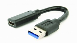 [A05718] GEMBIRD USB 3.1 AM to Type-C female adapter cable, 10 cm, black | A-USB3-AMCF-01