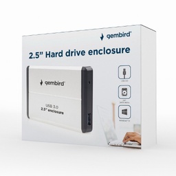[A05878] GEMBIRD USB 3.0 2.5'' enclosure, silver | EE2-U3S-2-S