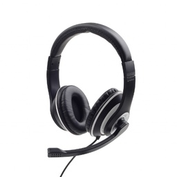 [A05893] GEMBIRD Stereo headset, Black color with white ring | MHS-03-BKWT