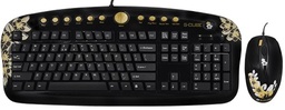 [A05907] GEMBIRD Golden Aloha - Golden Sunset - Multimedia Keyboard &amp; G-laser Mouse Desktop Set - DE Layout |