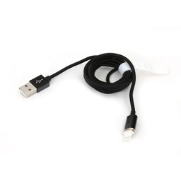 [A06531] KABELL PLATINET PER IPHONE USB LIGHTNING WITH 2X MAGNETIC PLUGS 1,2M BLACK [43608] EOL
