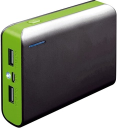 [A06812] POWER BANK 6000mAh PLATINET + microUSB cable + torch BLACK/GREEN [43179] EOL