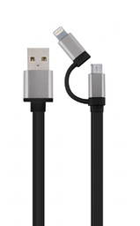 [A07177] KABELL GEMBIRD USB charging combo cable, 1 m, Black cord, Space Grey connector[11045]