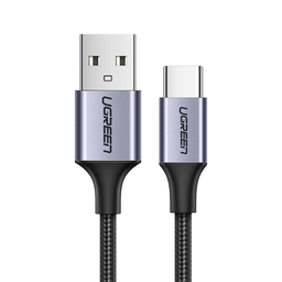 [A18125] UGREEN USB-A 2.0 TO USB-C CABLE NICKEL PLATING ALUMINUM BRAID 1M (BLACK)