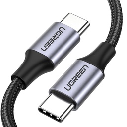 [A18128] UGREEN USB 2.0 C M/M ROUND CABLE NICKEL PLATING ALUMINUM SHELL 1M (GRAY BLACK)