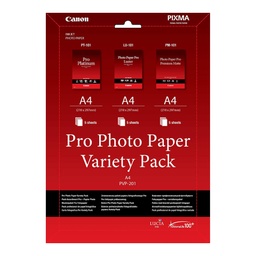 [A19002] CANON Pro Photo Paper Variety Pack A4 PVP-201 (PT-101, LU-101 &amp; PM-101) | PVP-201 PRO A4