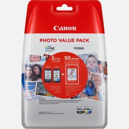 [A19058] CANON 4x6 Photo Paper (GP-501 50 sheets) + XL Black &amp; XL Colour Cartridges | PG-545XL/CL-546XL